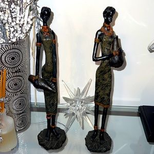 Pair African Ladies Figurines